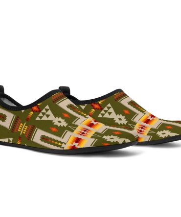 Green Tribe Design Native American Aqua Shoes