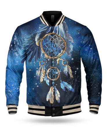 Blue Galaxy Dreamcatcher Baseball Jacket