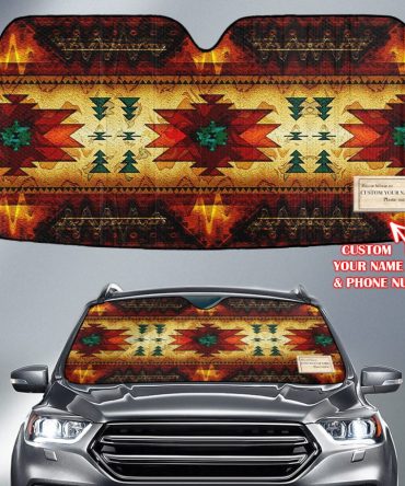 Pattern Native American Custom Name Auto Sun Shades