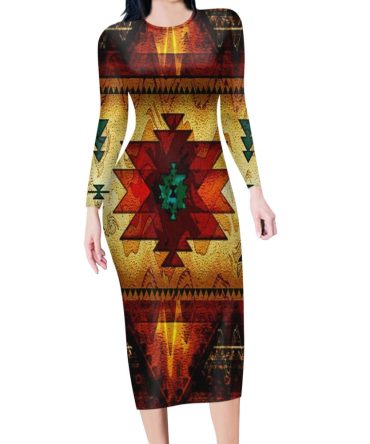 Turquoise Blue Pattern Breastplate Native American Body Dress