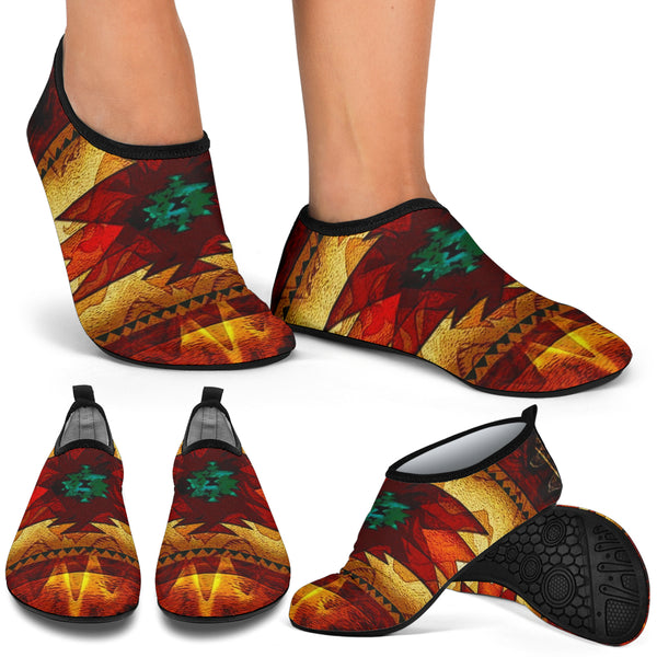 United Tribes Brown Design Native American Aqua Shoes - Image 4