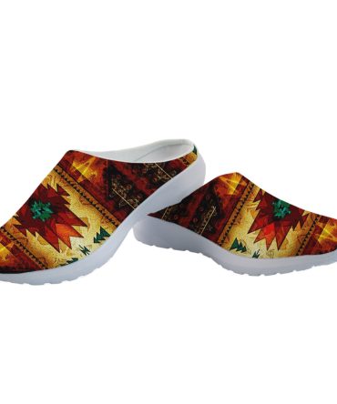 United Tribes Brown Design Native American Mesh Slippers