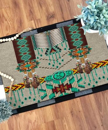 Green Pattern Breastplate Native Doormat