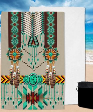 Green Pattern Breastplate Pool Beach Towel