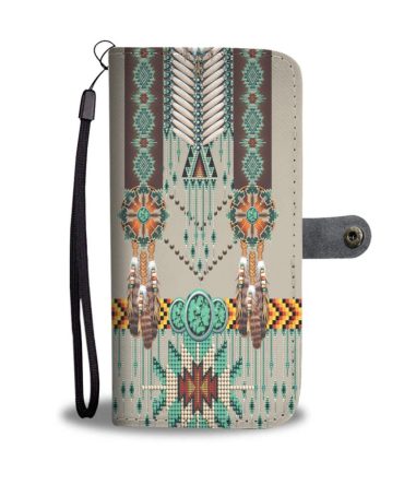 Green Pattern Breastplate Wallet Phone Case