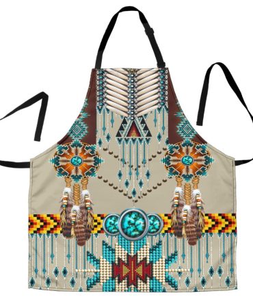 Turquoise Blue Pattern Breastplate Native American Apron