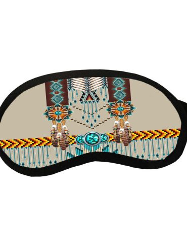 Turquoise Blue Pattern Breastplate Native American Sleep Mask