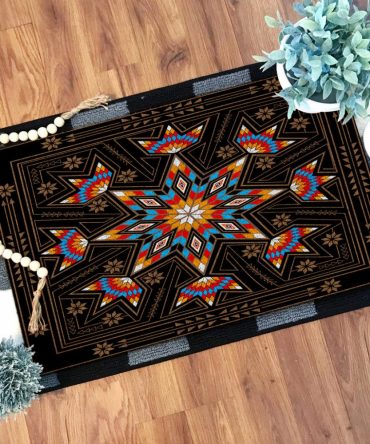 Black Geometric Native Doormat