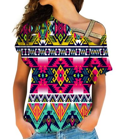 Full Color Thunder Bird Native American Cross Shoulder Shirt