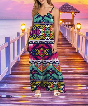 Full Color Thunder Bird Maxi Dress