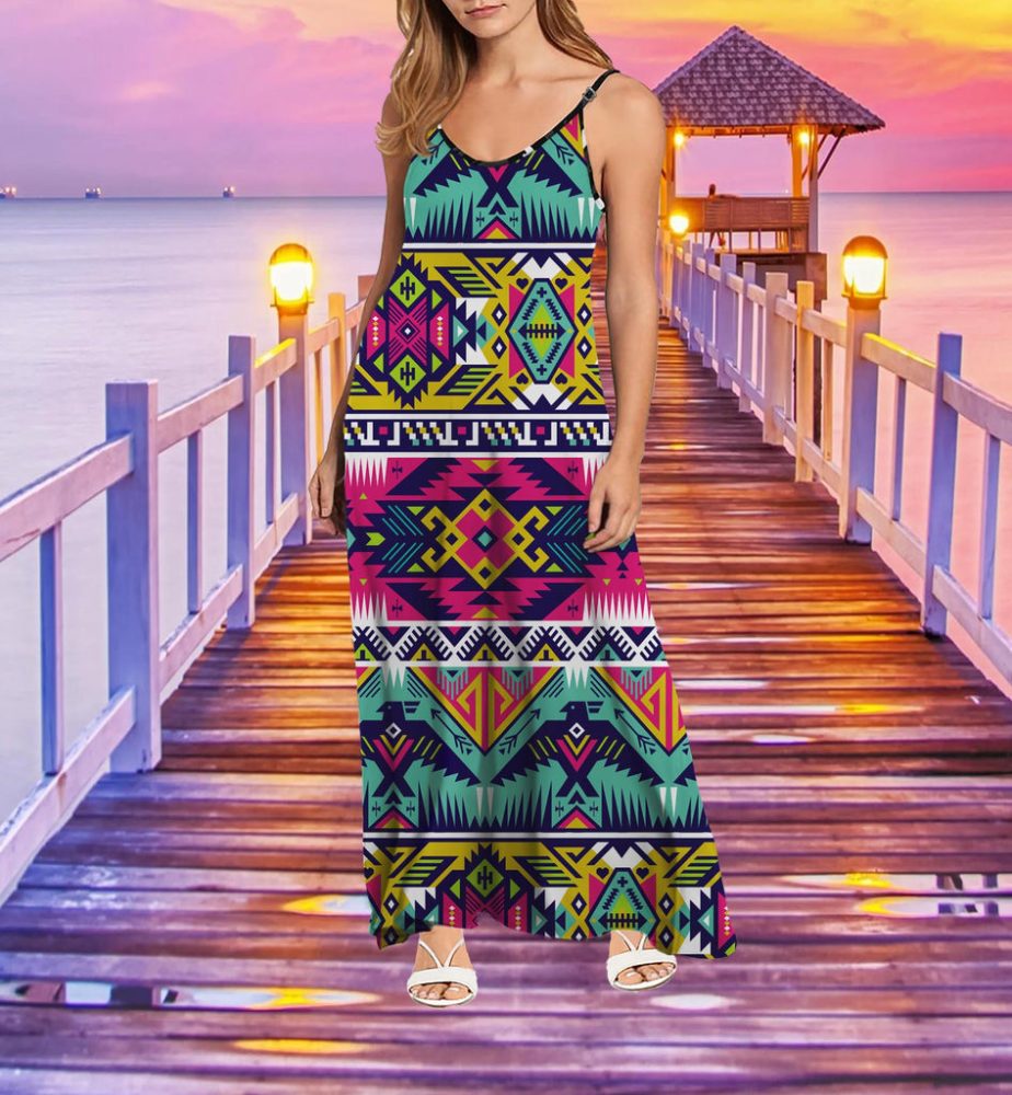 Full Color Thunder Bird Maxi Dress