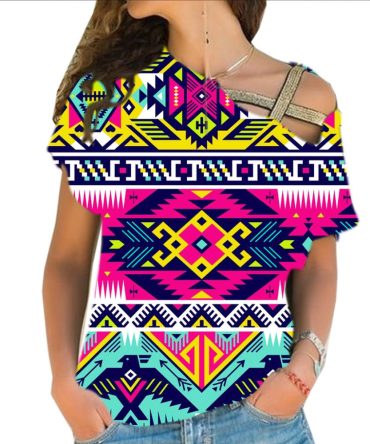 Full Color Thunder Bird Native American Cross Shoulder Shirt