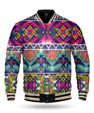 Full Color Thunder Bird Native Baseball Jacket