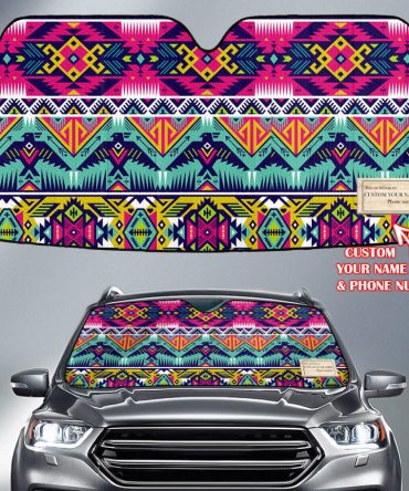 Pattern Native American Custom Name Auto Sun Shades