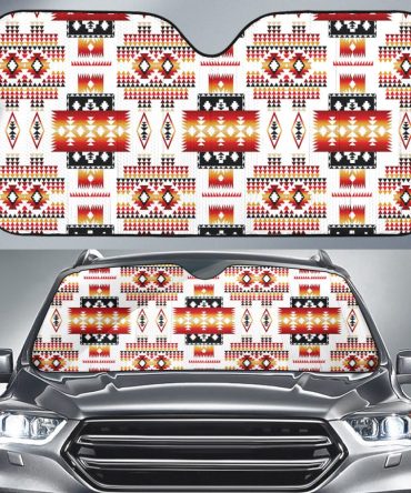 White Tribes Pattern Native American Auto Sun Shades
