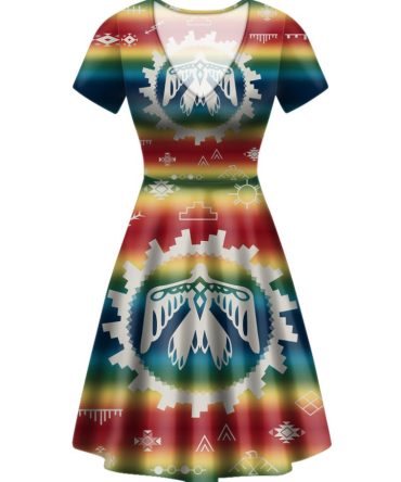 Thunderbird Rainbow Neck Dress