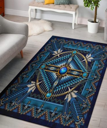 Naumaddic Arts Blue Native American Area Rug no link