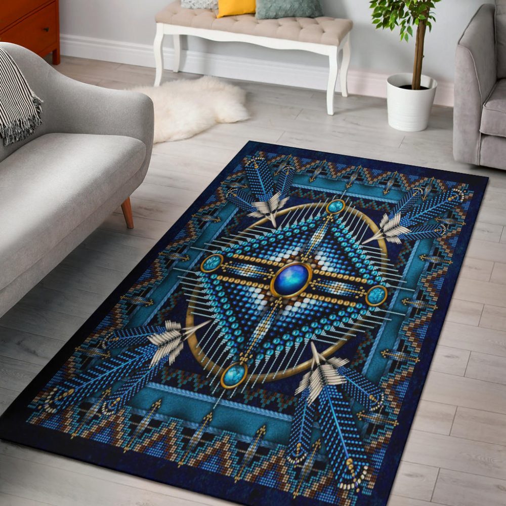 Naumaddic Arts Blue Native American Area Rug