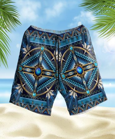 Naumaddic Arts Blue Hawaiian Shorts
