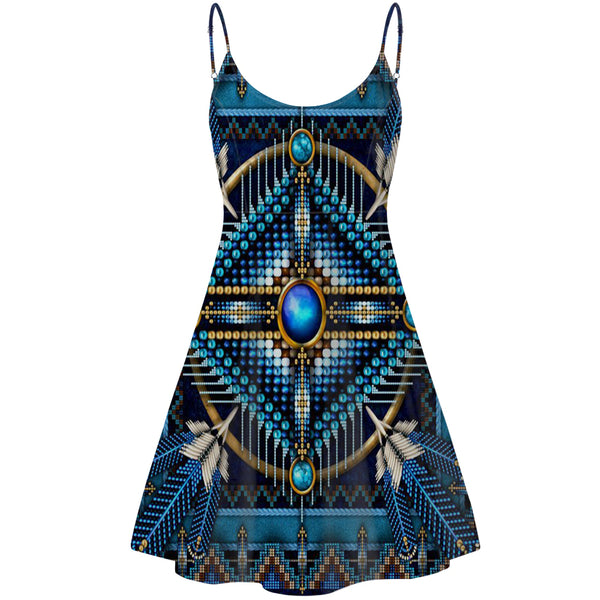 Naumaddic Arts Blue Native American Strings Dress - Image 2