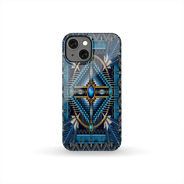 Naumaddic Arts Blue Native American Phone Case - Image 3