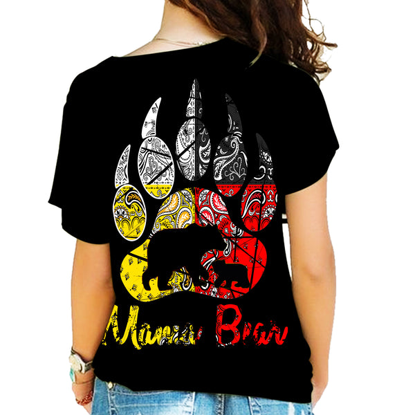 Mama Bear Native American Cross Shoulder Shirt - Image 3
