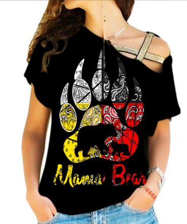 Mama Bear Native American Cross Shoulder Shirt