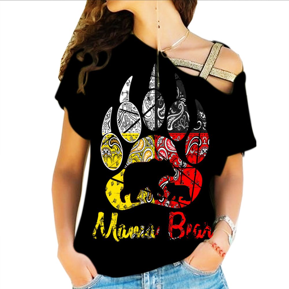 Mama Bear Native American Cross Shoulder Shirt