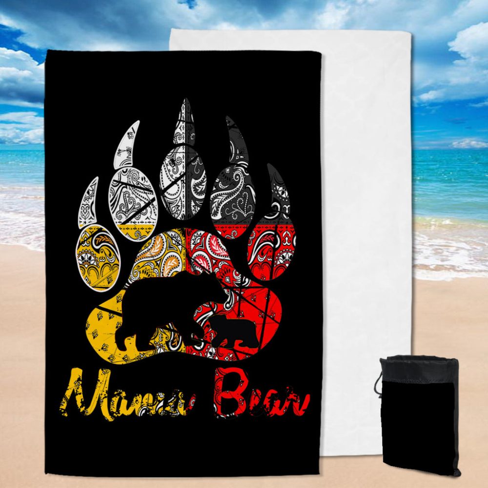 Mama Bear Native American Pool Beach Towel