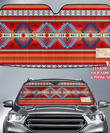 Pattern Native American Custom Name Auto Sun Shades