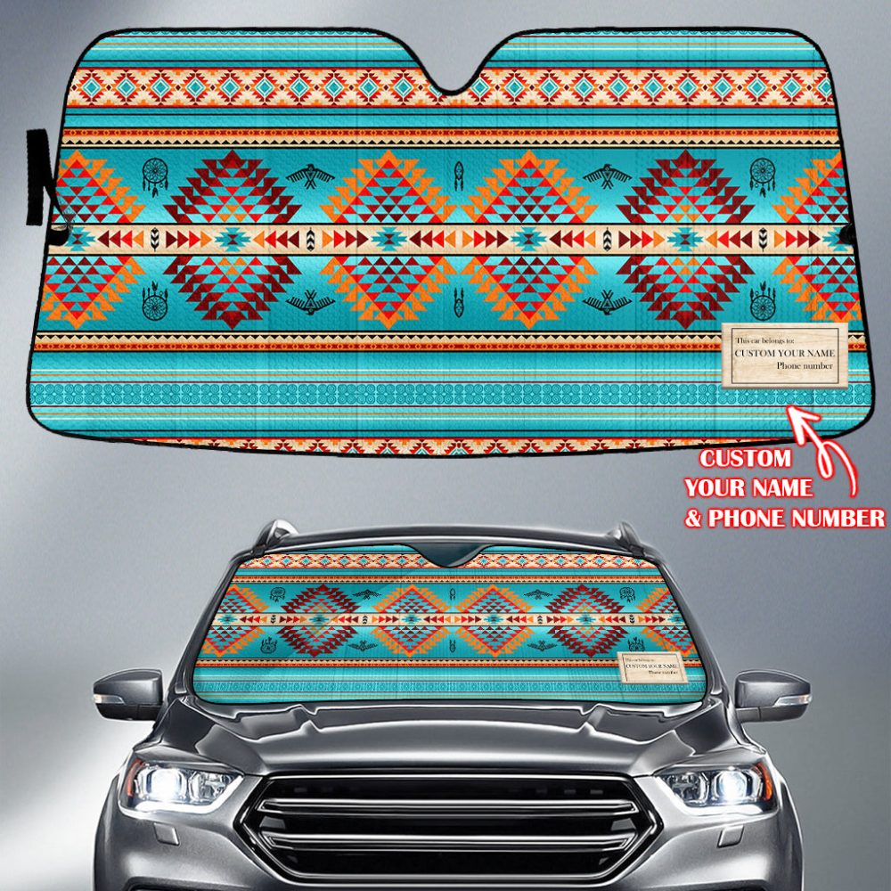Pattern Native American Custom Name Auto Sun Shades