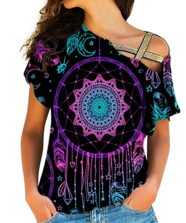 Madala Dreamcatcher Native American Cross Shoulder Shirt