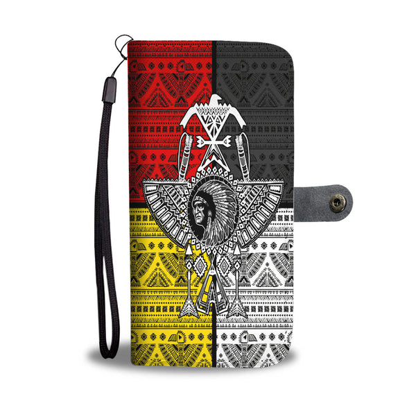 Chief Thunder Bird Feather Native American Wallet Phone Case - Image 2