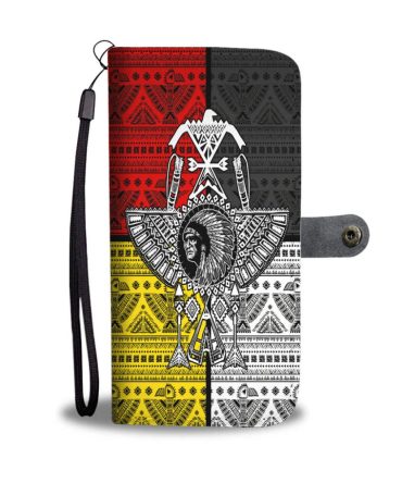 Chief Thunder Bird Feather Native American Wallet Phone Case
