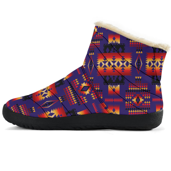 Purple Native Tribes Native American Cozy Winter Boots - Image 2