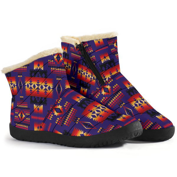 Purple Native Tribes Native American Cozy Winter Boots - Image 3