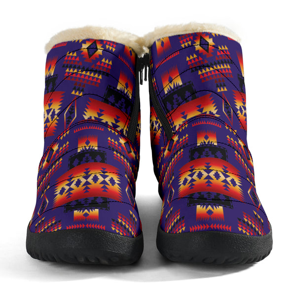 Purple Native Tribes Native American Cozy Winter Boots - Image 4