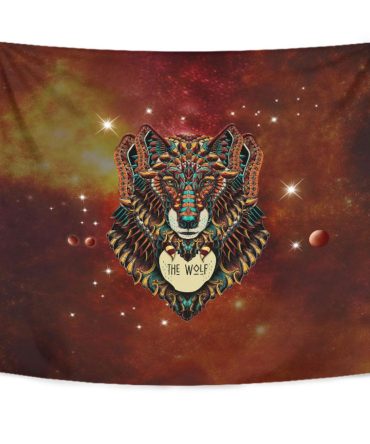 Native American Brown Wolf Tapestry