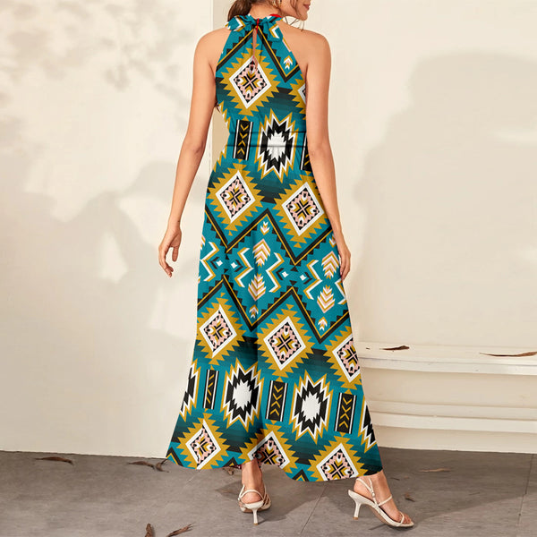 Turquoise Native American Dress Maxi Ligation - Image 3