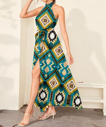 Turquoise Native American Dress Maxi Ligation
