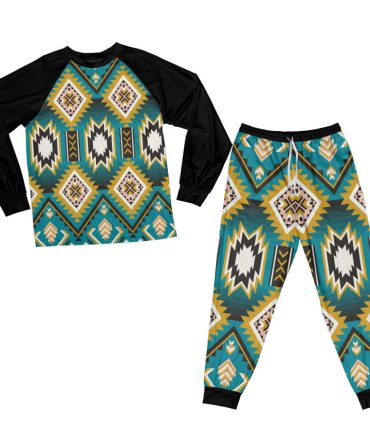 Turquoise Pattern Design Pajamas Set