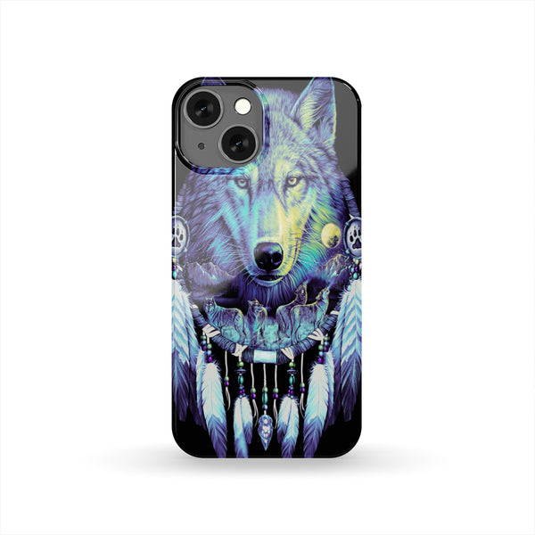 Wolf & Feathers Dream Catcher Native American Phone Case - Image 2