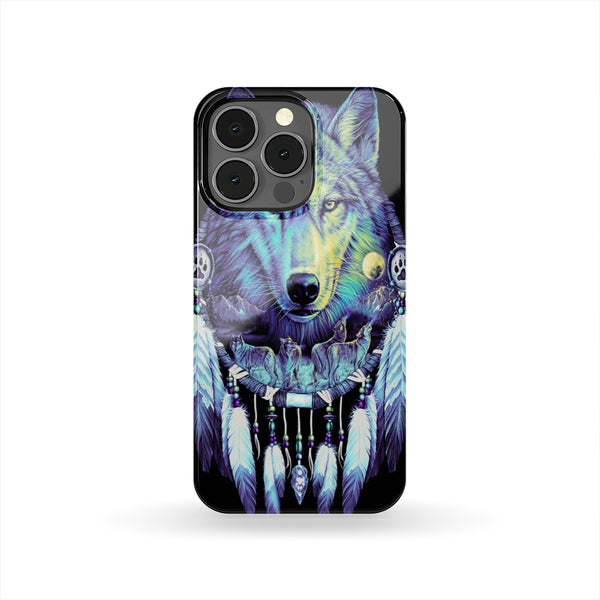 Wolf & Feathers Dream Catcher Native American Phone Case - Image 4
