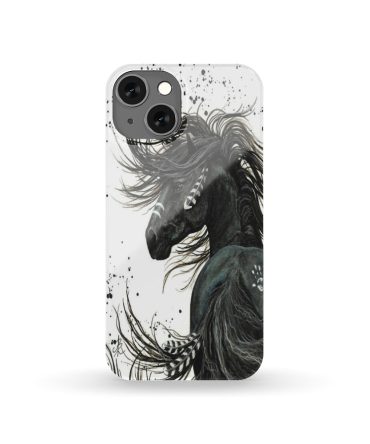 Black Horse Native American Design Phone Case