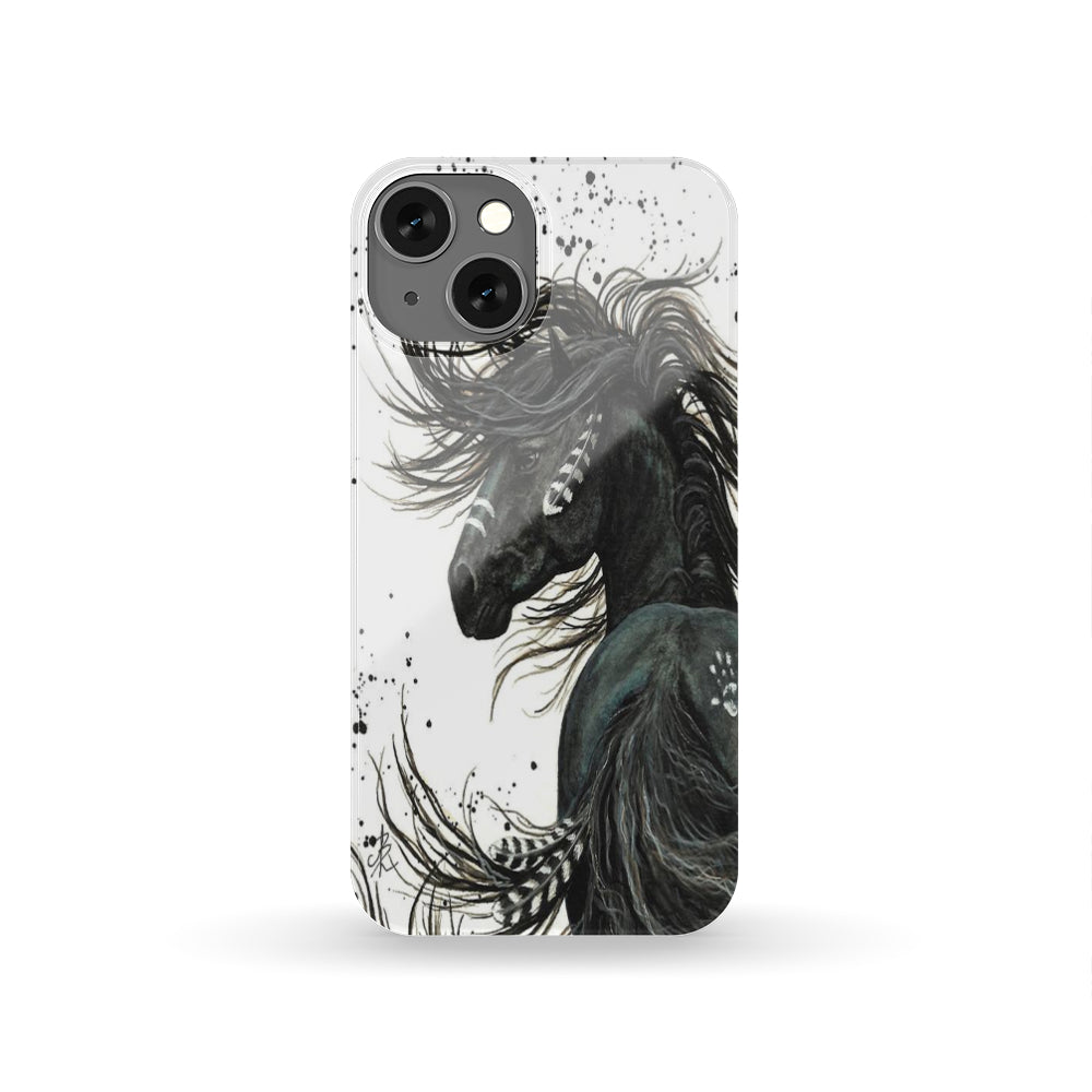 Black Horse Native American Design Phone Case