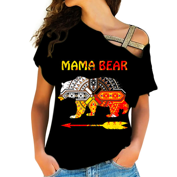 Mama Bear Native American Cross Shoulder Shirt - Image 2