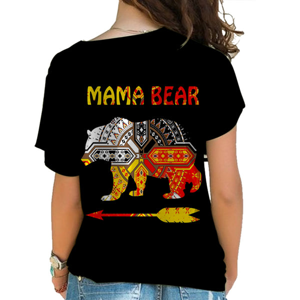 Mama Bear Native American Cross Shoulder Shirt - Image 3