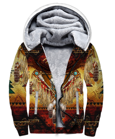 Pattern Brown Native 3D Fleece Hoodie