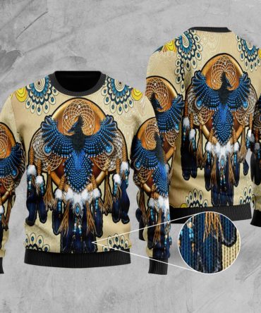 Blue Thunderbird Native American Sweater