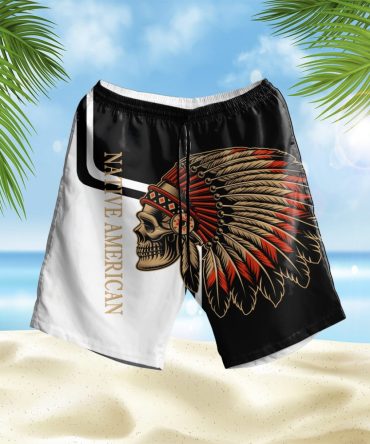 Skull Native American Hawaiian Shorts